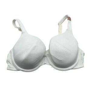 Cacique Lightly Lined T-Shirt Bra White Adjustable Straps Hook Closure 38C